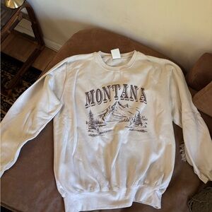 Montana Graphic Crewneck Sweater in Light Beige